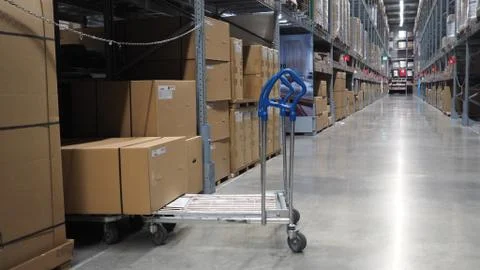 Warehouse large storage or cargo for distribution. Stock Photos