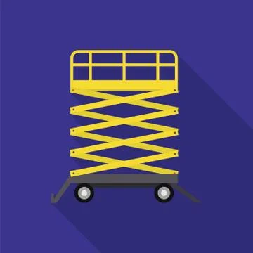 Warehouse lift table icon, flat style Illustrazione stock