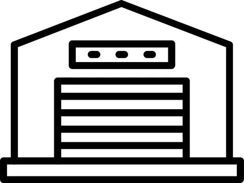 Warehouse Line Icon Design Stock Illustration