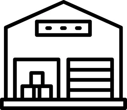 Warehouse Line Icon Design Stock Illustration