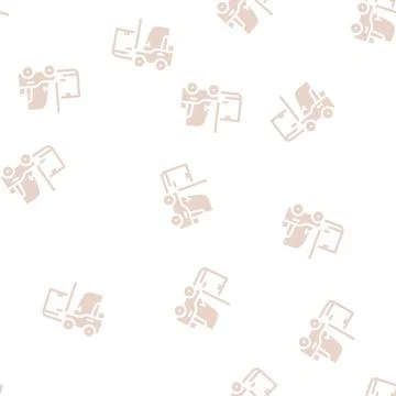 Warehouse loader with box glyph vector seamless pattern Stock Illustration