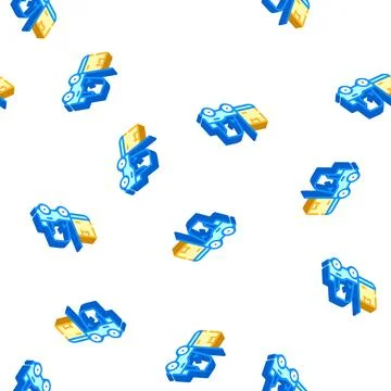 Warehouse loader with box isometric icon seamless pattern Stock Illustration