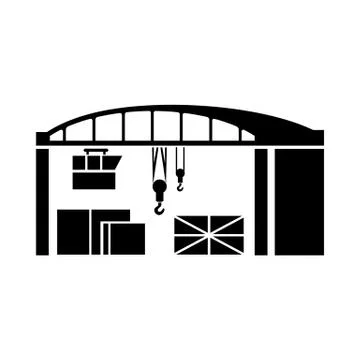 Warehouse for loading icon, simple style 스톡 일러스트
