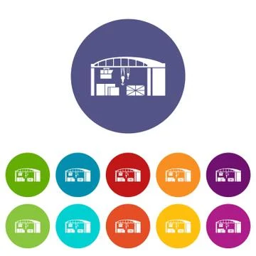 Warehouse for loading icon, simple style 스톡 일러스트