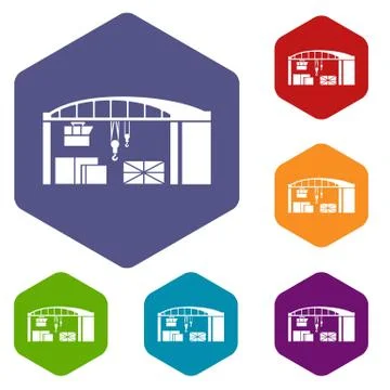 Warehouse for loading icon, simple style 스톡 일러스트