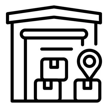 Warehouse location icon outline vector. Digital control 스톡 일러스트