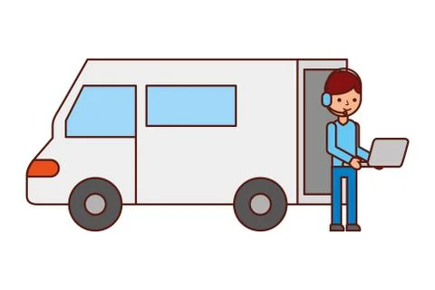 Warehouse logistic delivery Illustrazione stock