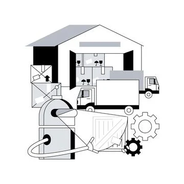 Warehouse logistics abstract concept vector illustration. 스톡 일러스트