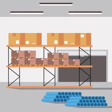 Warehouse logistics building Ilustración de archivo