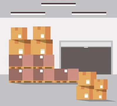 Warehouse logistics building Ilustración de archivo