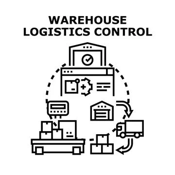Warehouse logistics controlling system concept illustration 库存插图