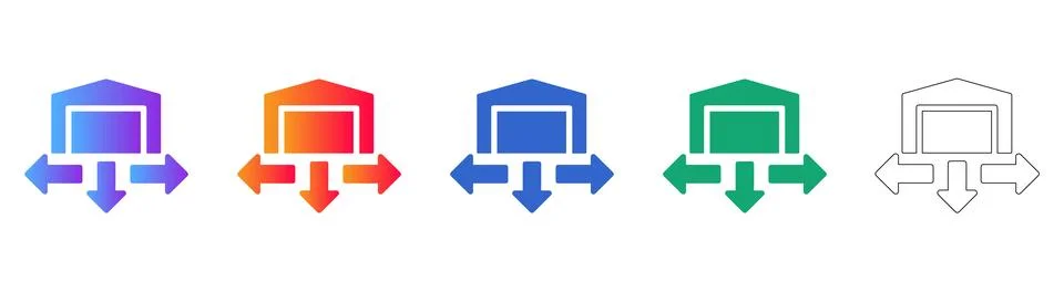 Warehouse Logistics Distribution Icon Set Stockillustratie