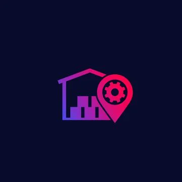 Warehouse, logistics, distribution vector icon Illustrazione stock