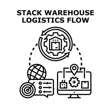 Warehouse logistics flow planning and management concept Illustrazione stock