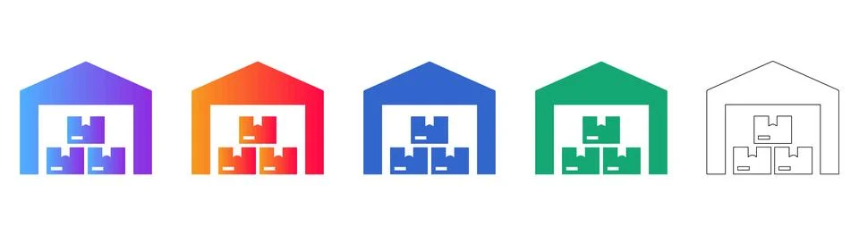 Warehouse Logistics Inventory Icons Stock Illustration