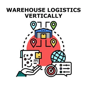 Warehouse logistics managing supply chain globalization Stock Illustration