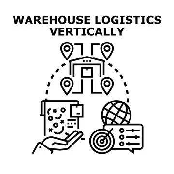 Warehouse logistics managing supply chain globalization Stock Illustration