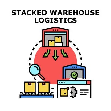 Warehouse logistics process managing inventory and delivery system 库存插图