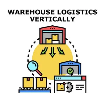 Warehouse logistics process optimizing supply chain management 스톡 일러스트