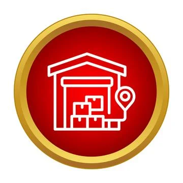Warehouse logistics stock tracking location icon button Stock Illustration