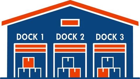 Warehouse logistics terminal loading dock icon Stock Illustration