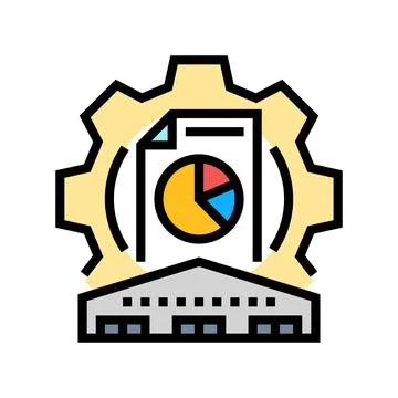 Warehouse management color icon vector illustration 스톡 일러스트