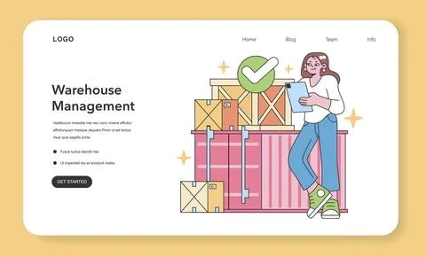 Warehouse Management concept. Flat vector illustration. Illustrazione stock