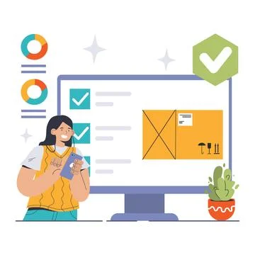 Warehouse Management concept. Flat vector illustration 库存插图