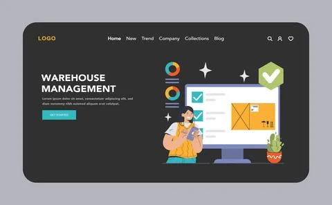 Warehouse Management concept. Flat vector illustration Stockillustratie