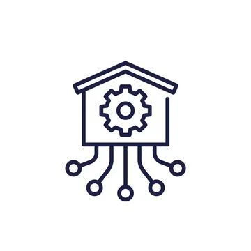 Warehouse management icon, line vector Stock Illustration