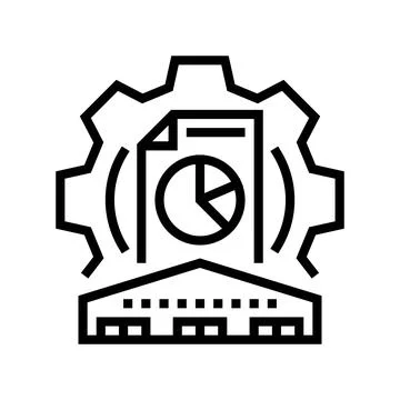 Warehouse management line icon vector illustration Stock Illustration