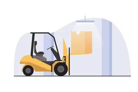Warehouse management, logistics process. Shipping and Delivery Procedures. .. Illustrazione stock