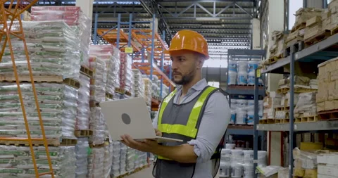 Warehouse management logistics team counting checking products Stock Footage 276020603