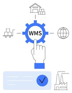 Warehouse Management System Integration with Global Supply Chain Elements a.. Stock Illustration