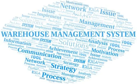 Warehouse Management System typography vector word cloud. Stock Illustration