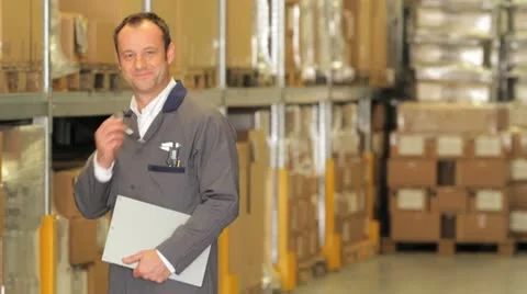 Warehouse manager / warehouse worker Video stock 11900130