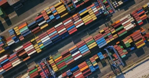 Warehouse with many containers Stock Footage 88245167