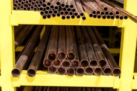 Warehouse with materials for construction Foto stock