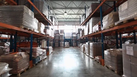 Warehouse of metal profiles . The profile to create the warehouse. metal pipe Stock Footage 94899300