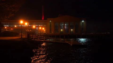 A warehouse at night. Stock Footage 46844009