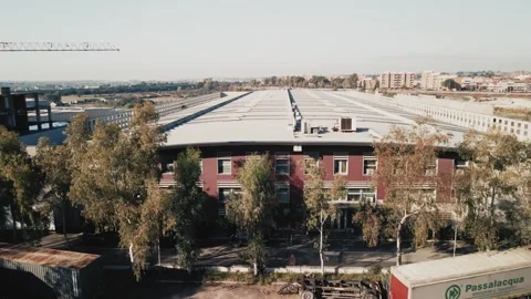 Warehouse Operations Aerial - Interior Shelving &amp; Workers 4K drone Stock Footage 303930166
