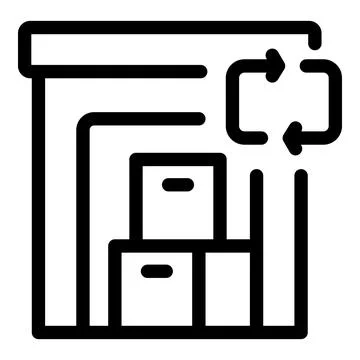 Warehouse optimization showing storage management and inventory control Illustrazione stock