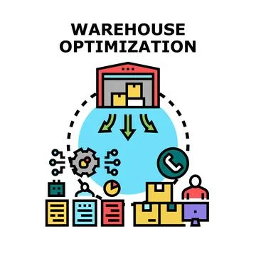 Warehouse optimizing logistics business process management system 库存插图