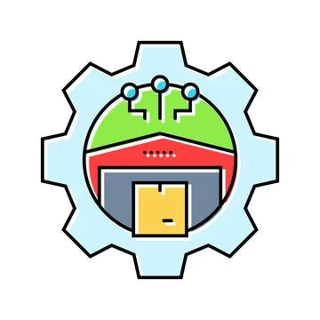 Warehouse organization logistic manager color icon vector illustration Stock Illustration