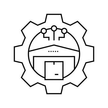 Warehouse organization logistic manager line icon vector illustration Stock Illustration