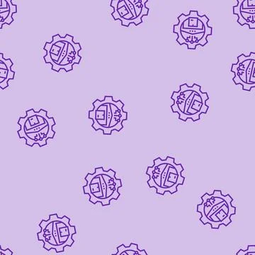 Warehouse organization logistic manager line seamless pattern Stock Illustration