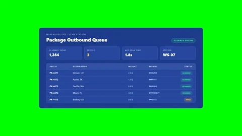Warehouse Package Scan Station Green Screen Video stock 346483191