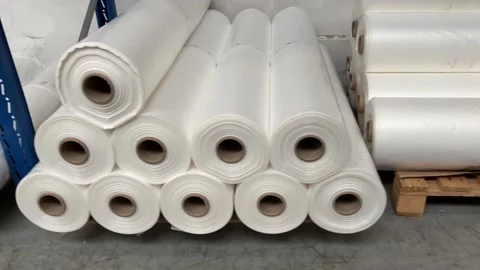 Warehouse of packaging material in industry Stock Footage 264960011