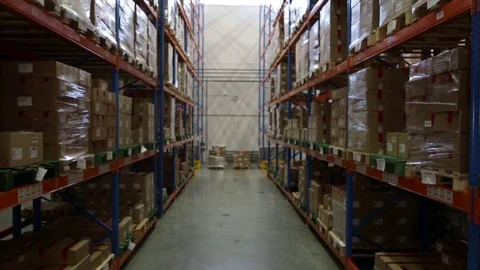 Warehouse panorama Stock Footage 72668757