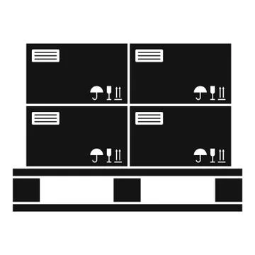 Warehouse parcel pallet icon, simple style Stock Illustration